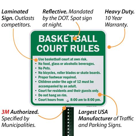 Basketball Court Rules Sign | ubicaciondepersonas.cdmx.gob.mx