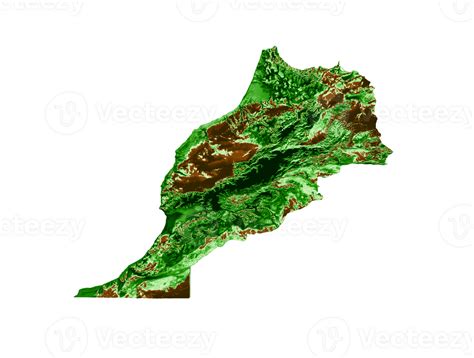 Morocco Topographic Map 3d realistic map Color 3d illustration 31398636 PNG