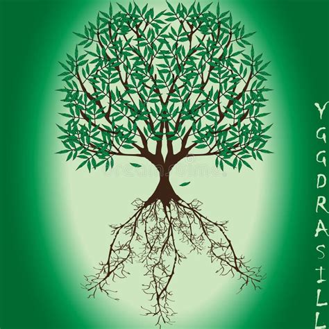 Yggdrasil – Vector World Tree From Scandinavian Mythology Stock Vector - Illustration of nordic ...