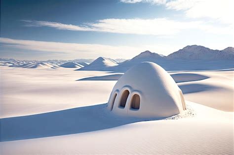 Premium Photo | Snowcovered small snow igloo in middle of snowy ...