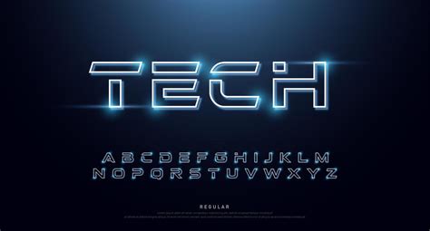 Technology abstract neon alphabet font 1269714 Vector Art at Vecteezy