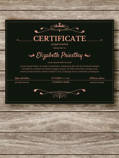 Free Elegant Certificate of Appreciation Template In Google Docs