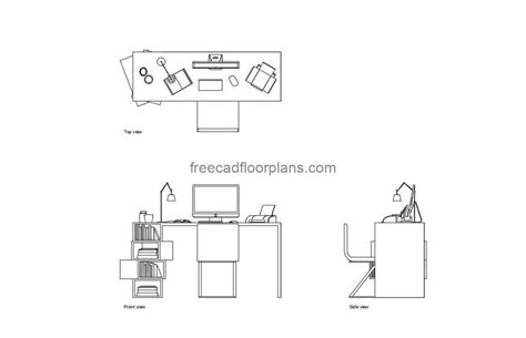 Modern Desk - Free CAD Drawings