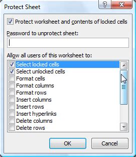 Protect a worksheet using VBA