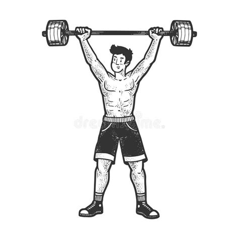 Weightlifting sketch stock vector. Illustration of active - 28561410