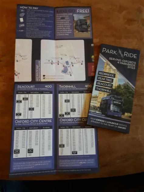 OXFORD BUS COMPANY Park & Ride route map/timetable Jan 2022 edition EUR ...