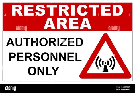 Restricted area sign with non-ionizing radiation warning Stock Photo ...