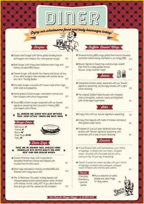 50s Diner Menu Templates Free Download Of 25 Best Ideas About Diner Menu On Pinterest ...