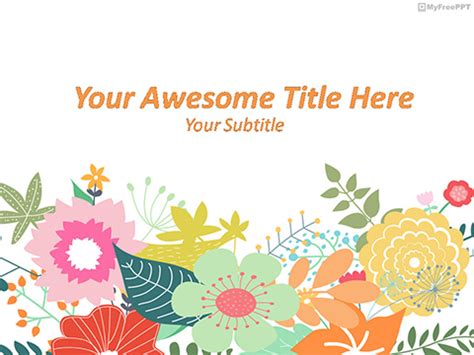 Free Handmade Flowers PowerPoint Template - Download Free PowerPoint PPT