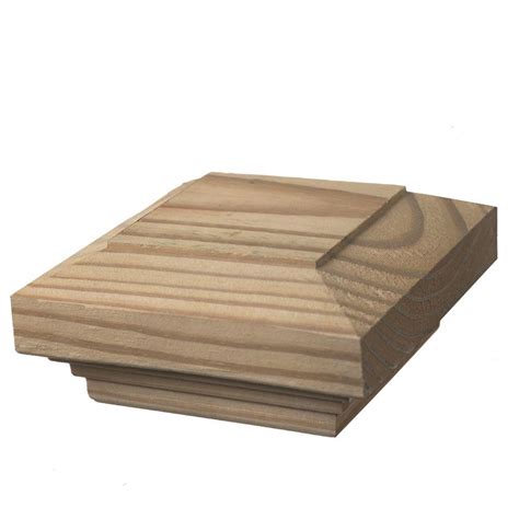 4 in. x 4 in. Wood Flat Fancy Post Cap (6-Pack)-189300 - The Home Depot