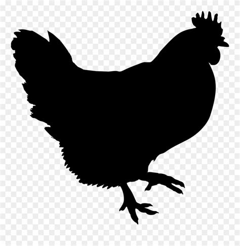 silhouette chicken clipart black and white - Clip Art Library