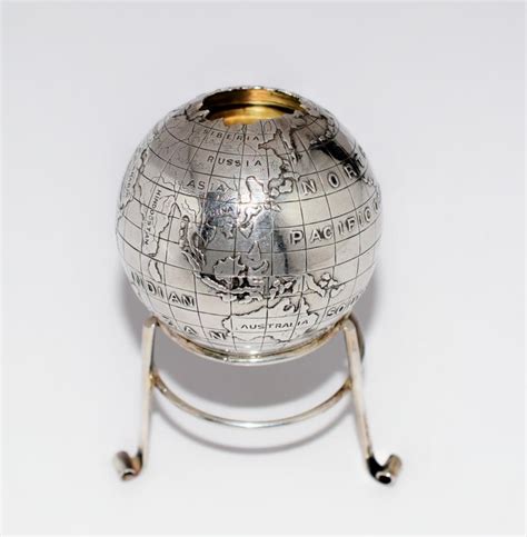 Sterling Silver World Globe Compass