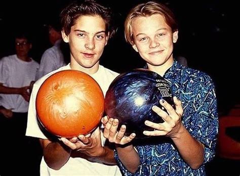 Tobey Maguire and Leonardo DiCaprio bowling together in 1989. : r/OldSchoolCool