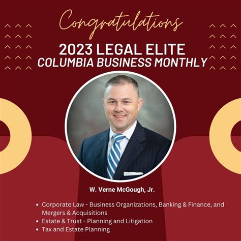 Verne McGough selected to Columbia Business Monthly's 2023 Legal Elite! - Merline & Meacham, PA