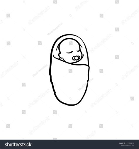 Newborn Infant Hand Drawn Outline Doodle Stock Vector (Royalty Free) 1291864762 | Shutterstock