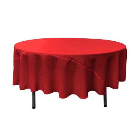 LA Linen Polyester Poplin Tablecloth 90-Inches Round, Red - Walmart.com - Walmart.com