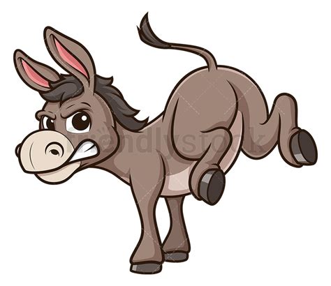 Donkey Kick Cartoon Clipart Vector - FriendlyStock