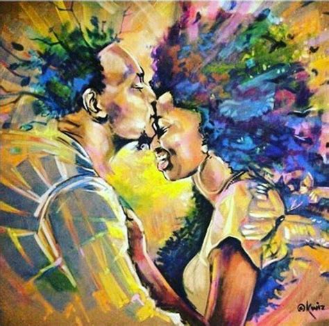 African American couple, Love painting, Colorful wallart decor print ...