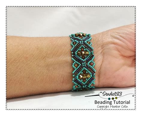 Peyote Stitch Squares Bracelet, Flat Squares Bracelet Beading Pattern, Peyote Squares Bracelet ...