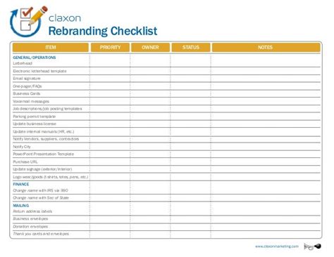 Rebranding Checklist