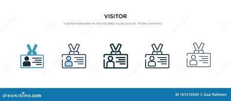 Visitor Icon in Different Style Vector Illustration. Two Colored and Black Visitor Vector Icons ...