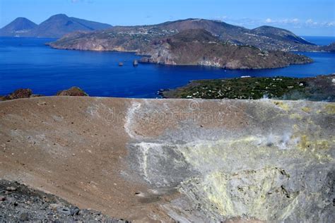 Volcano in Aeolian Islands stock image. Image of activity - 3227981