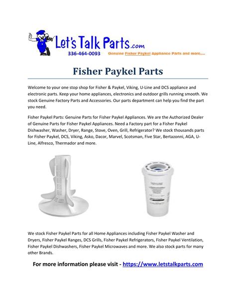 Fisher paykel parts by letstalkparts - Issuu