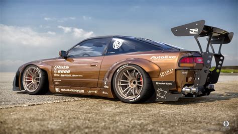 Nissan 240Sx Rocket Bunny White - S13 Ps13 Silvia Rocket Bunny V1 Wide Conversion Body Kit For ...