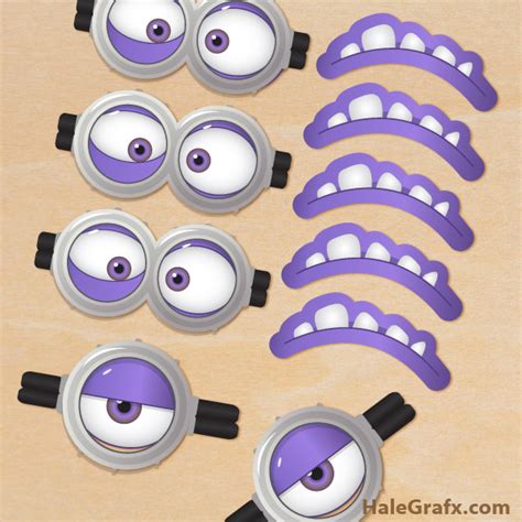 FREE Printable Despicable Me 2 Evil Minion Goggles and Mouths