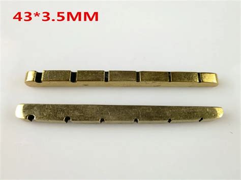 Solid Brass Metal Electric Guitar Nut 43mm For ST tele Guitars 1 piece-in Guitar Parts ...