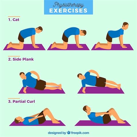 Free Vector | Patient doing different physiotherapy exercises