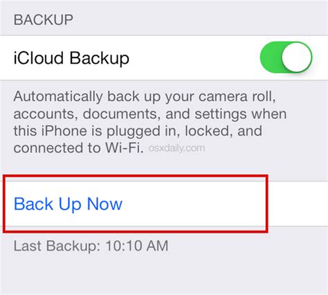 Backup to iCloud Manually from an iPhone or iPad