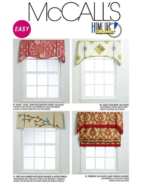 McCall's Window Valances Pattern 6299 - Sewing Kit includes Fabric & Pattern! | Valance patterns ...