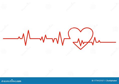 Heartbeat Pulse Cardiogram Line Clip Art Stock Vector - Illustration of ...