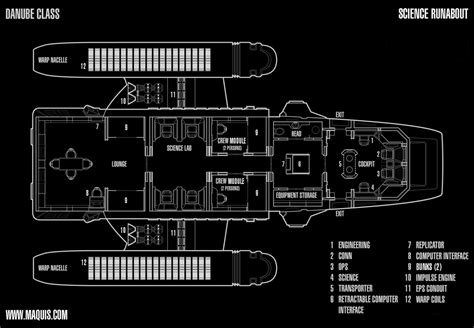 Starfleet ships — Danube Class Runabout deck plan A pity we never...