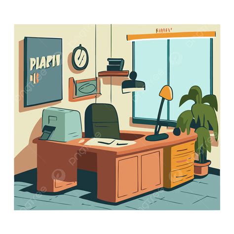 Principal S Office, Sticker Clipart Cartoon Office Cartoon Vector ...