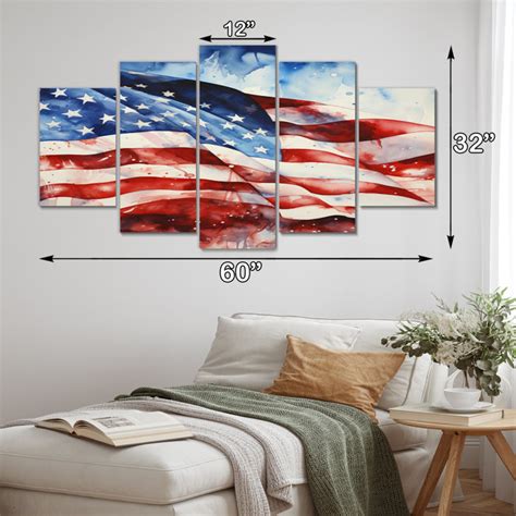 DesignArt Flag American Flag I - Flag USA Metal Wall Art Set | Wayfair