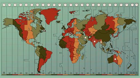 Mapa mundial con las distintas zonas horarias | Standard time zones ...