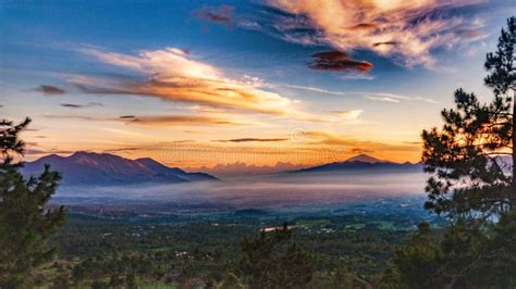 Foggy Sunrise at Papandayan Stock Photo - Image of sunrise, garut ...