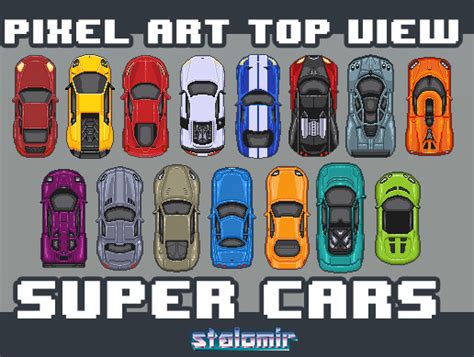 Pixel Art Top View Super Cars | 2D 角色 | Unity Asset Store