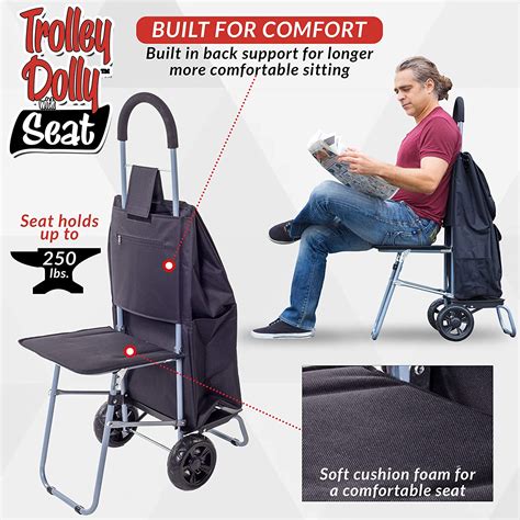 Trolley Dolly with Seat - Black | dbest products, Inc.