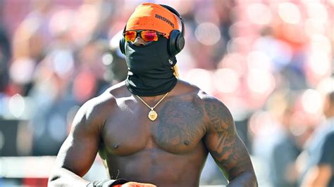 Browns' David Njoku reveals the gruesome extent of his facial burns in first photo he's shared ...