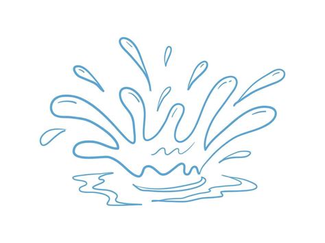 Doodle drop water splash in handdrawn style on white background ...