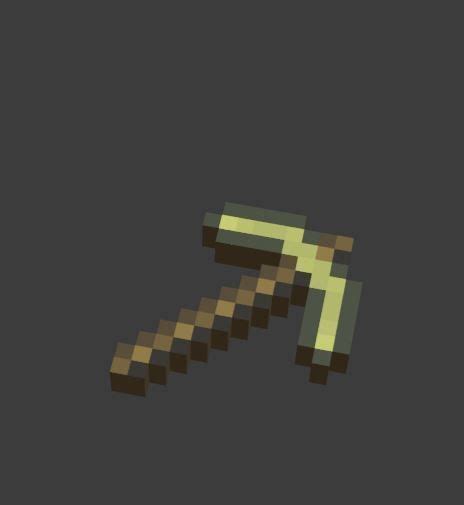 3D asset minecraft gold pickaxe | CGTrader