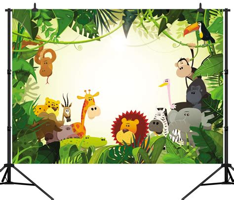 Buy CapiSco 7X5FT Jungle Safari Backdrops Animals Forest Vinyl Photography Background for ...