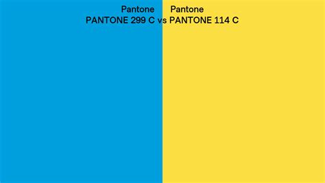 Pantone 299 C vs PANTONE 114 C side by side comparison