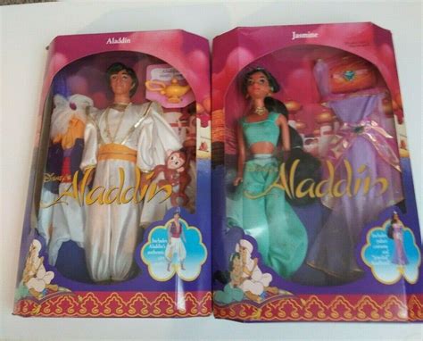 Two 1992 Disney's Aladdin Dolls - Aladdin & Jasmine - Mattel 2548/2557 ...