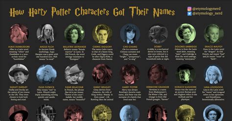 I made an infographic explaining the origins behind some Harry Potter character names… | Harry ...