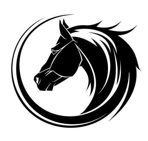 tribal horse head silhouette - Clip Art Library