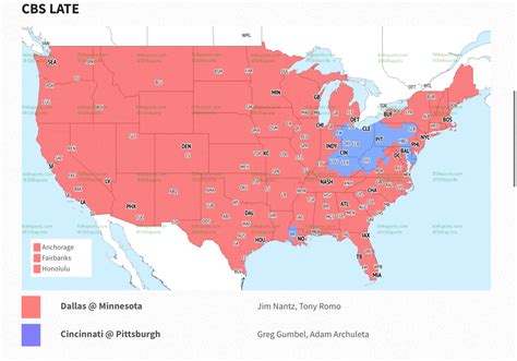 [506sports] Week 11 broadcast map. The Vikings are getting dangerously ...